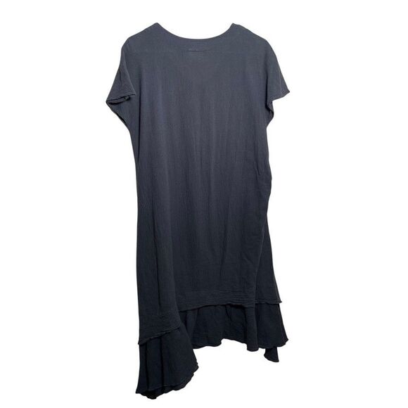 Cotton Ways Dress Women's 1 Gray V-Neck Short Sleeve Shift Layered Casual - Picture 5 of 8